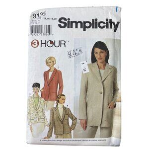 Y2K Simplicity 9138 Misses Jacket Sewing Pattern Sizes 14-20 Relaxed Fit UNCUT